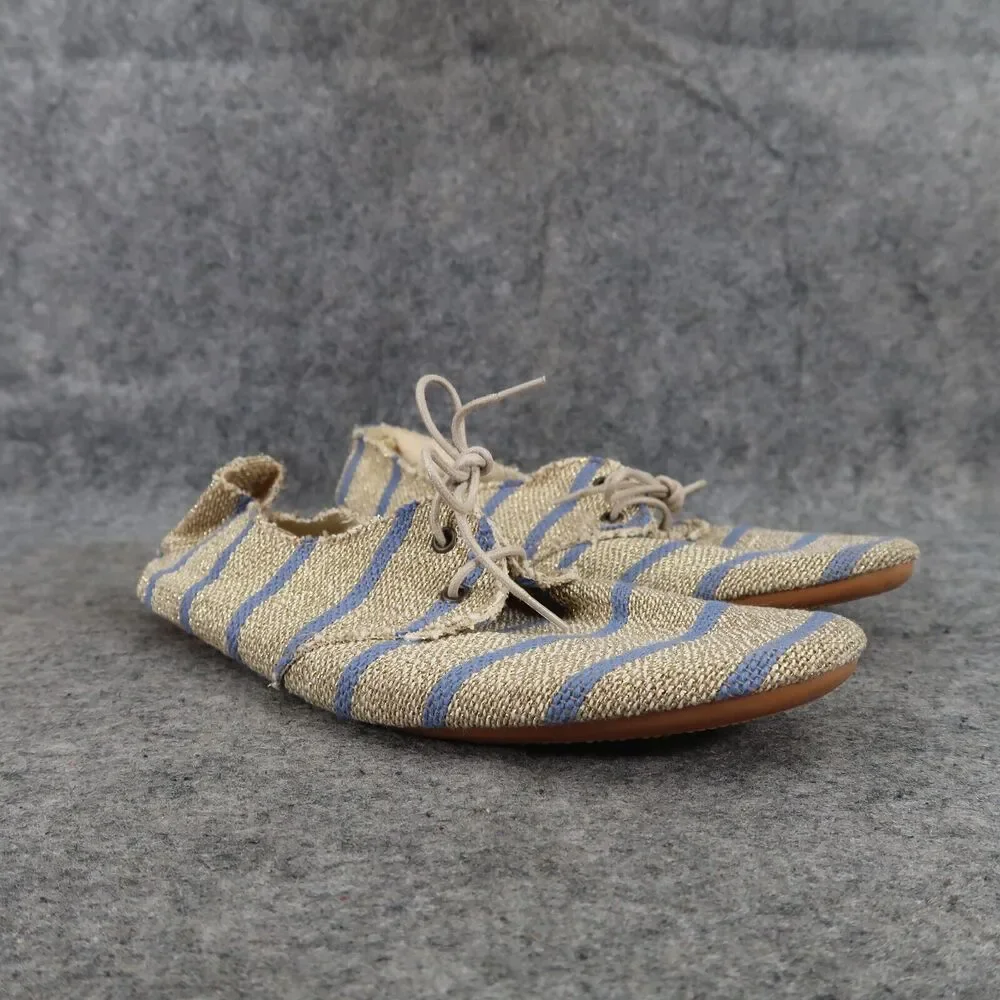 Anniel Shoes Womens 35 Oxford Ballet Flats Fashion Classic Metallic Stripe Soft